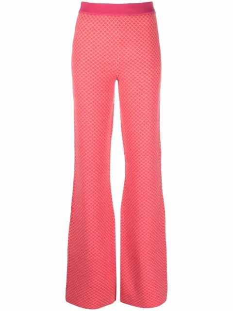 Moschino flared jacquard-knit trousers Pink J03820500