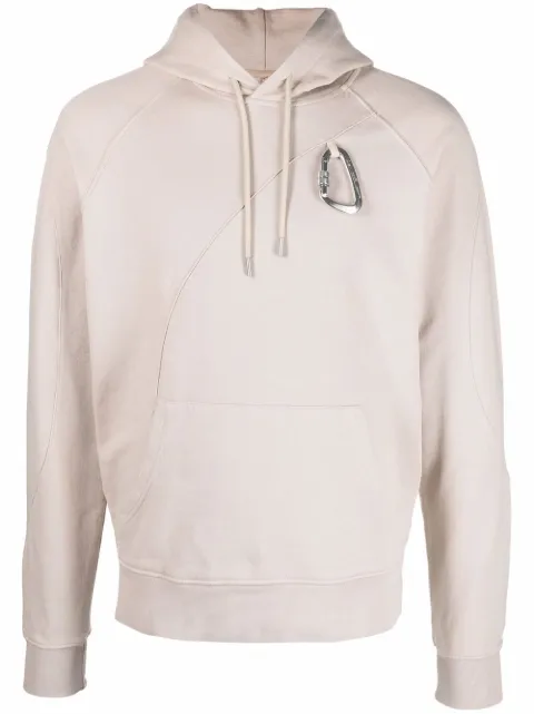 HELIOT EMIL drawstring zipped hoodie Neutrals HEM08018C03