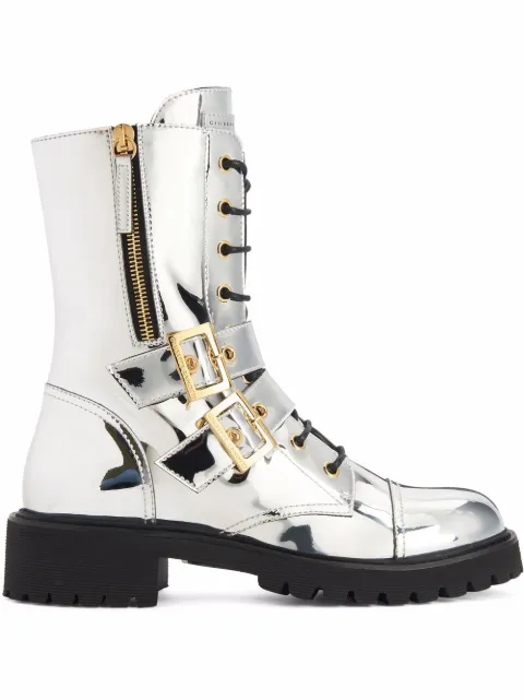 Giuseppe Zanotti Tifa metallic calf-length boots Silver E270000001