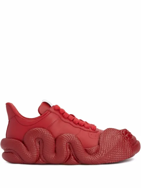 Giuseppe Zanotti Cobras snake-trimmed low-top sneakers Red RM20035003