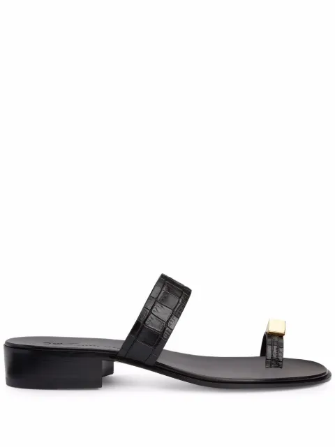 Giuseppe Zanotti Bardack snakeskin-effect toe-loop sandals Black EU20022002