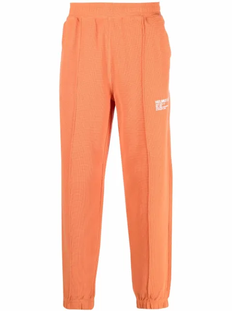 Helmut Lang logo-print tapered joggers Orange L06HM203