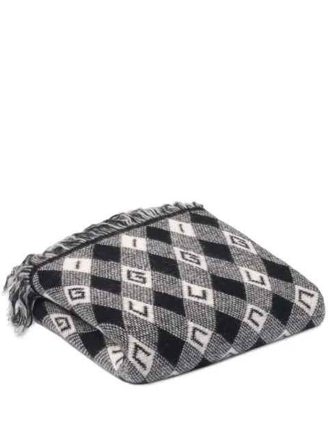 Gucci logo-intarsia checked blanket Black 656778ZAGY7