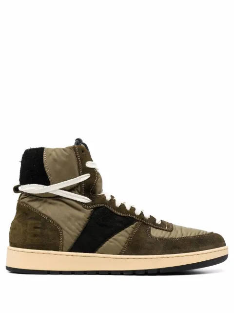 RHUDE Rhecess panelled high-top sneakers Green RHFW21FO20040