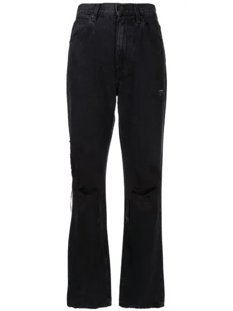 SLVRLAKE London ripped-detailed jeans Black LNDJ707CSHRD