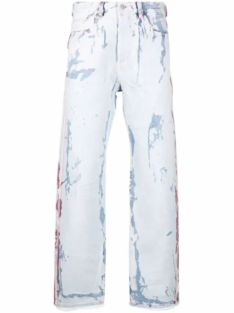 Diesel Peel-Off-Effect straight-leg jeans White A05958007B6
