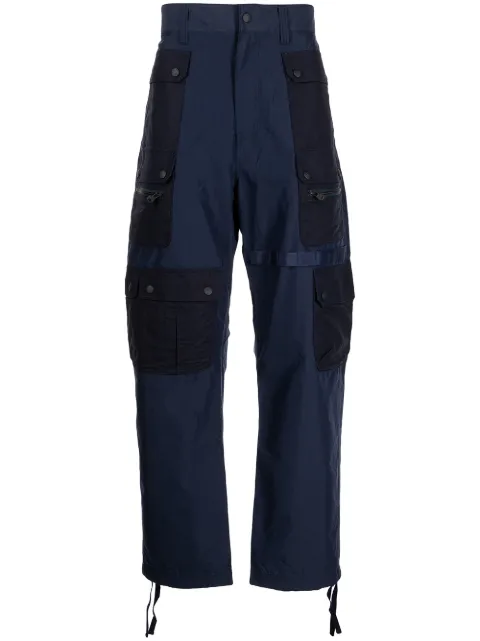 White Mountaineering multi-pocket cotton-blend parachute trousers Blue WM2171402