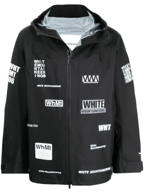 White Mountaineering graphic-print zip-up lightweight jacket Black WM2173210