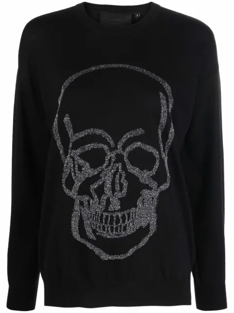 Philipp Plein skull-print jumper Black FAACWKO0483PKN002N