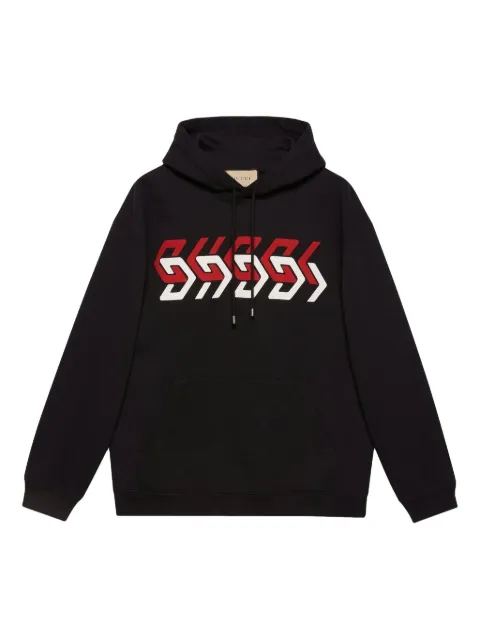 Gucci mirrored-print hoodie Black 681210XJDV3