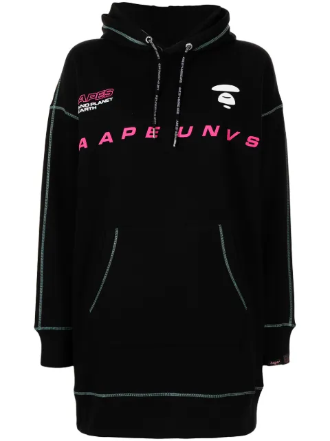 A BATHING APE® logo print hooded dress Black ADS8392XXH
