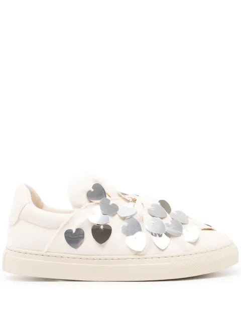 Ports 1961 heart-embellished low-top sneakers Neutrals PC421ZSN22FCOU113