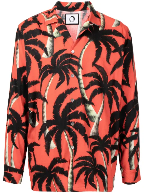 Endless Joy Palm tree-print tencel shirt Red PALM