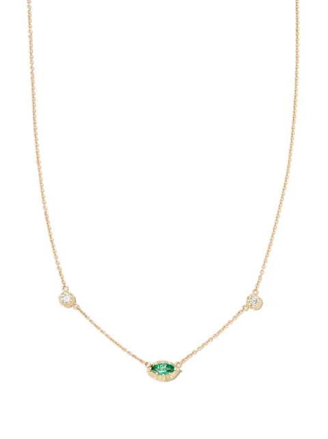 Jacquie Aiche 14kt yellow gold Sophia emerald and diamond necklace Gold 2103013