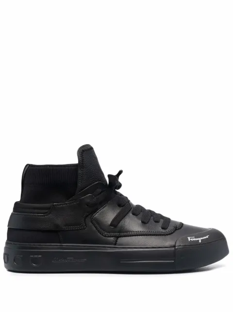 Ferragamo high-top leather sneakers Black 746456