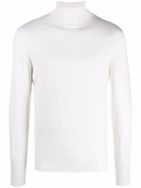 Dell'oglio fine knit roll neck jumper White DV1MLLSC18R