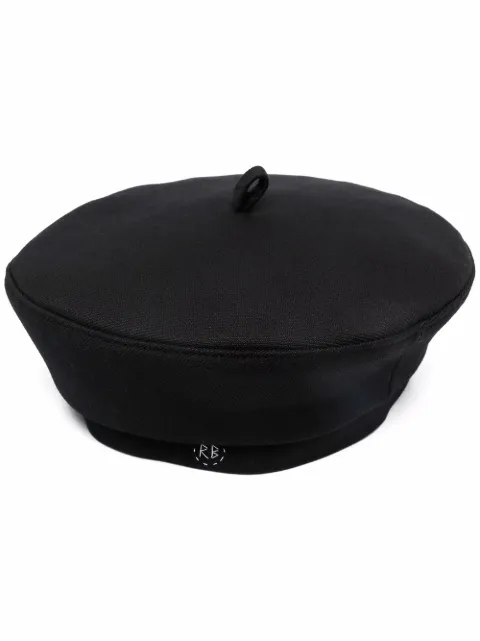 Ruslan Baginskiy stitched-logo beret Black BRT033WAPT