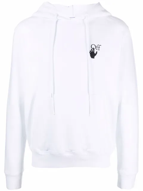 Off-White Arrows-motif long-sleeve hoodie White OMBB034F21FLE0020184