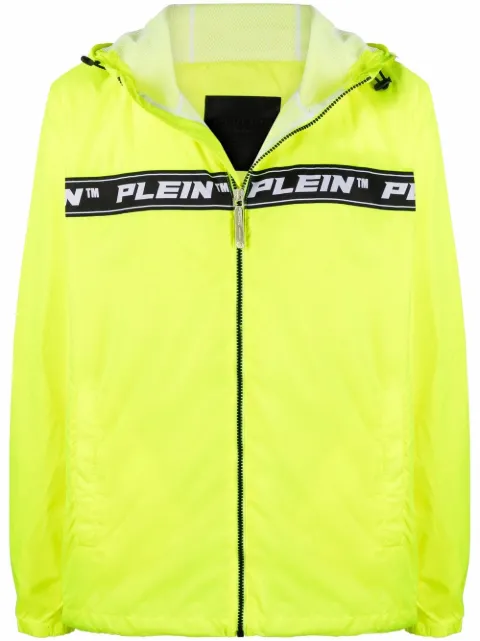 Philipp Plein logo-tape hooded lightweight jacket Yellow PAACMRB1889PNY002N