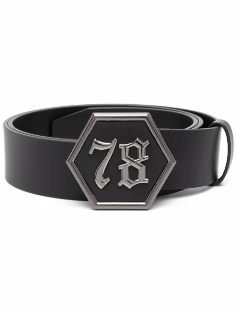 Philipp Plein gothic logo-buckle belt Black FAAAMVA0702PLE010N