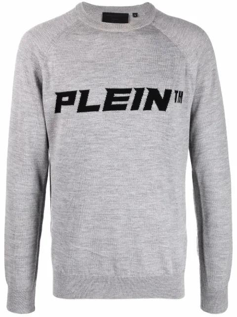Philipp Plein logo-print jumper Grey FAACMKO1106PKN002N