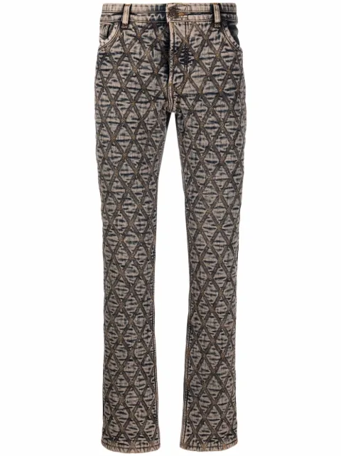 Diesel diamond embroidered slim fit jeans Blue A056450ELAQ
