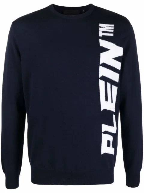 Philipp Plein logo-print sweater Blue FAACMKO1107PKN002N