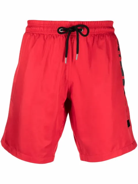 Philipp Plein logo-print swimming shorts Red PAACMMT0296PNY002N
