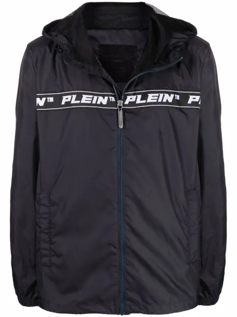 Philipp Plein logo-print windbreaker Blue PAACMRB1889PNY002N