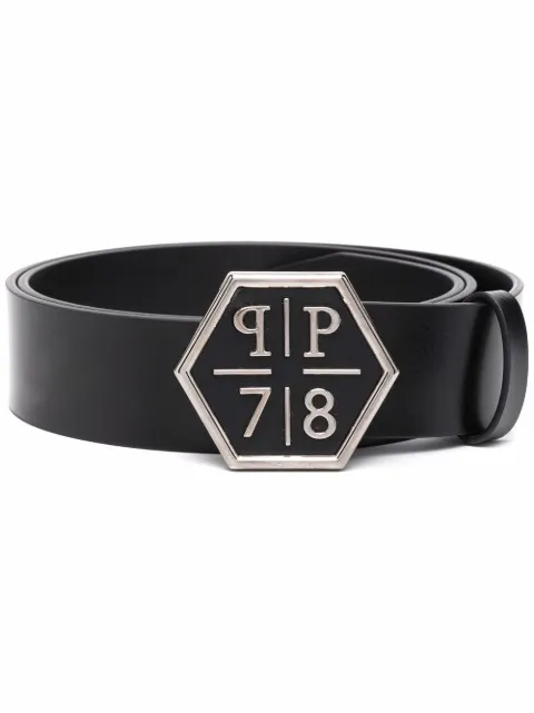 Philipp Plein logo-buckle belt Black FAAAMVA0692PLE010N