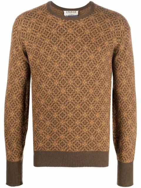 A.N.G.E.L.O. Vintage Cult 1970s geometric pattern jumper Brown ANG350BP
