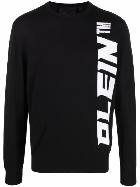 Philipp Plein logo-print sweater Black FAACMKO1107PKN002N