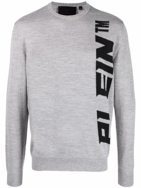 Philipp Plein logo-print sweater Grey FAACMKO1107PKN002N