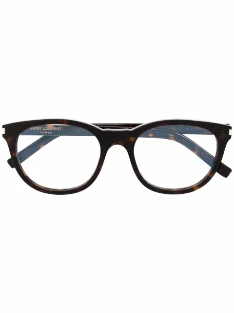 Saint Laurent Eyewear tortoise shell round frame glasses Brown SL471
