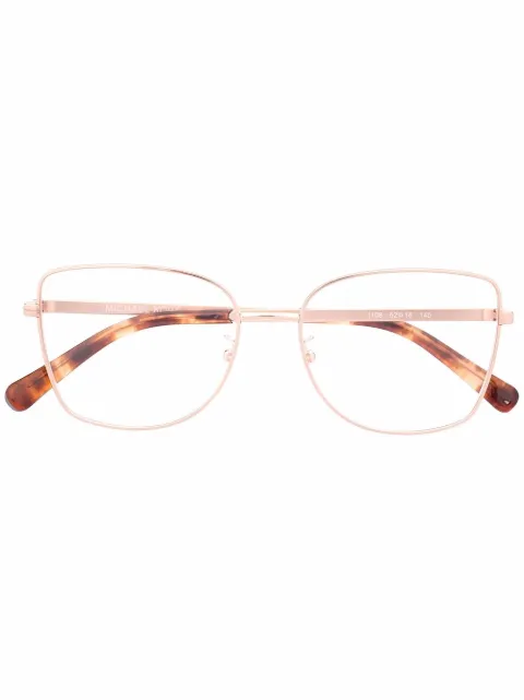 Michael Kors logo square-frame glasses Gold MK3035