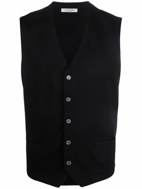 Fileria V-neck virgin wool gilet Black 5617014252