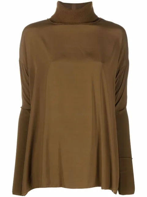 Kristensen Du Nord draped silk jumper Brown Z352H