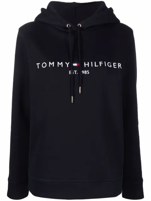 Tommy Hilfiger embroidered-logo pullover hoodie Blue WW0WW31998