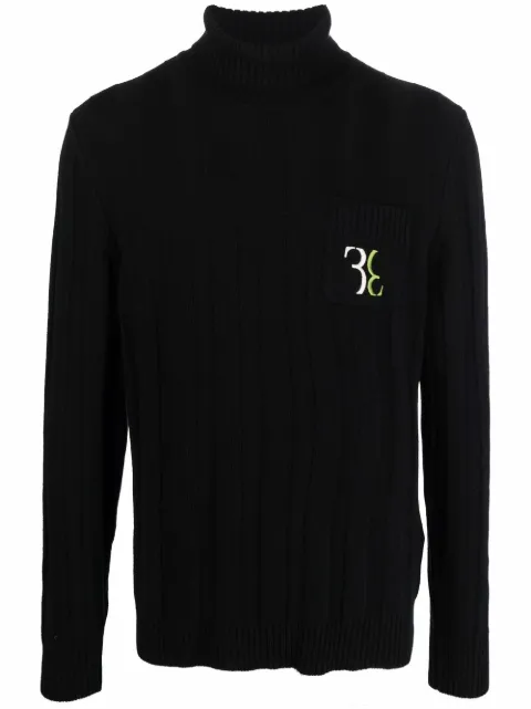 Billionaire Double B turtleneck knitted jumper Black OAACMKK0191BKN001N