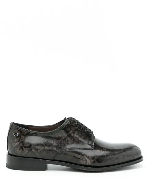 Ferragamo Pershore Gancini-print Derby shoes Black 749421