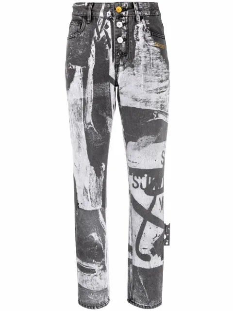 Off-White x Pablo Tomek high-waisted trousers Black OWYA019F21DEN0041001