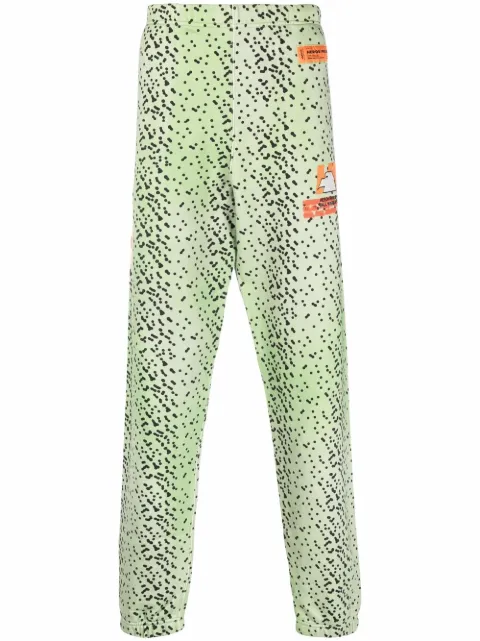 Heron Preston abstract-spot track pants Green HMCH014F21JER0015522