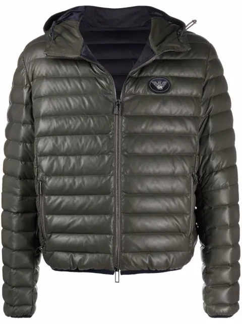 Emporio Armani padded down hooded jacket Green B1R03PB1P03