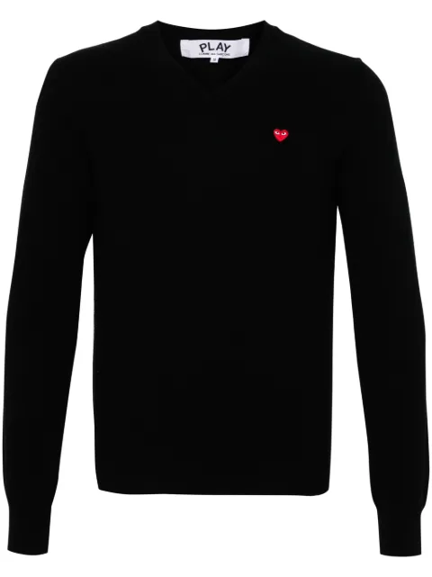 Comme Des Garçons Play logo-patch wool jumper Black P1N078