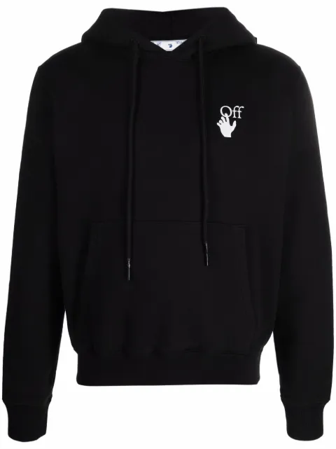 Off-White Arrows-print logo hoodie Black OMBB034F21FLE0021084