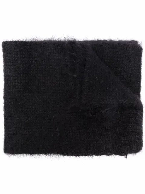 Raf Simons extra long mohair-blend scarf Black 21285250001