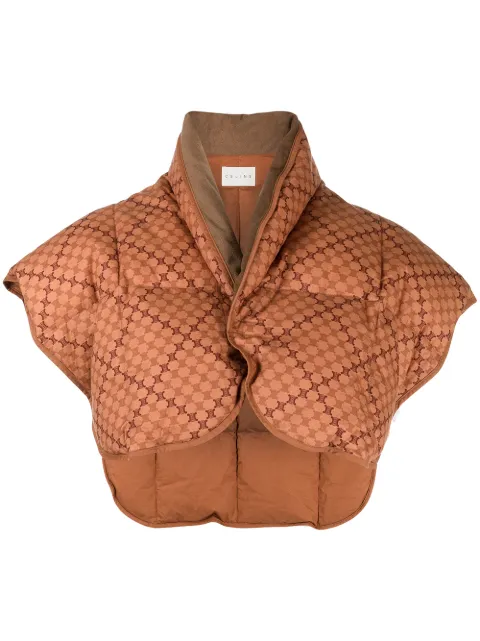 Celine Pre-Owned padded plaid bolero Brown DPTR0921CELBOL