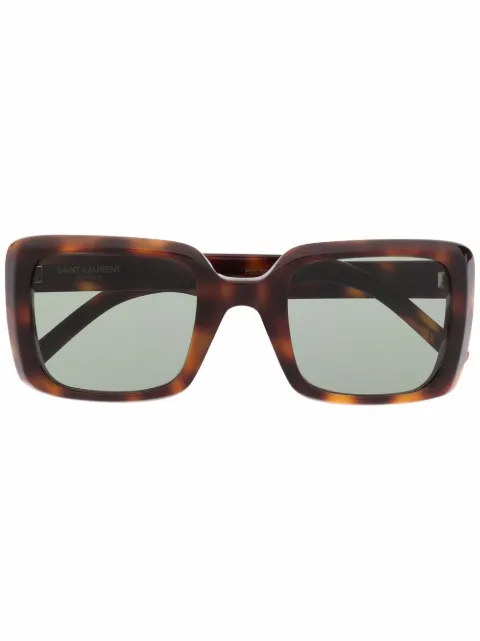 Saint Laurent Eyewear tortoiseshell-effect oversize-frame sunglasses Brown SL497