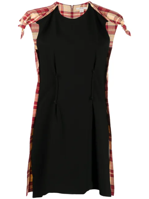 Celine Pre-Owned checked panelled mini-dress Black DPTR0921CELDRE