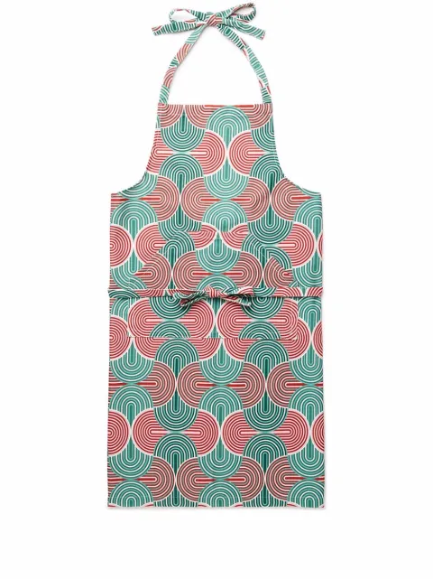 La DoubleJ all-over graphic print apron Green APR0001COT018SLI0005